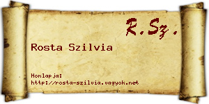 Rosta Szilvia névjegykártya